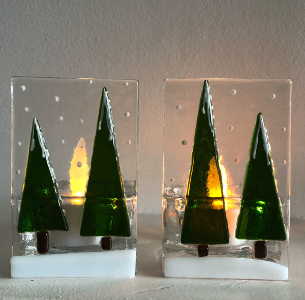 Snowy Forest Candle Holder