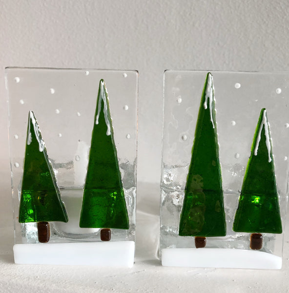 Snowy Forest Candle Holder