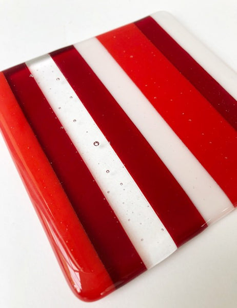 Red & White Stripe Coaster