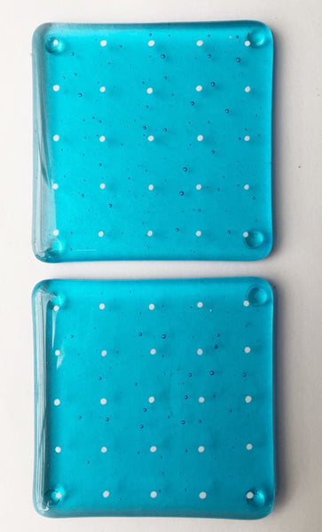 Turquoise Spotty Coaster Set