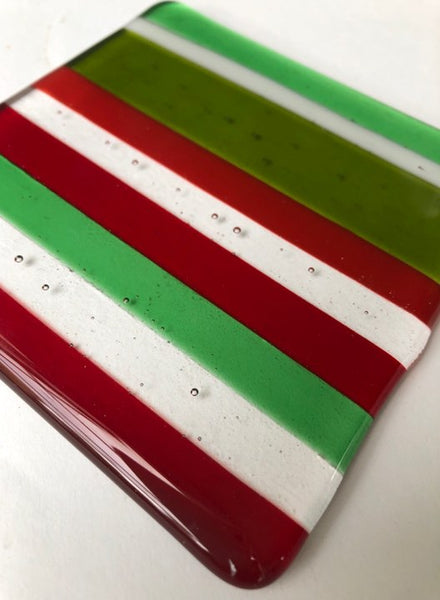 Green & Red Stripe Coaster