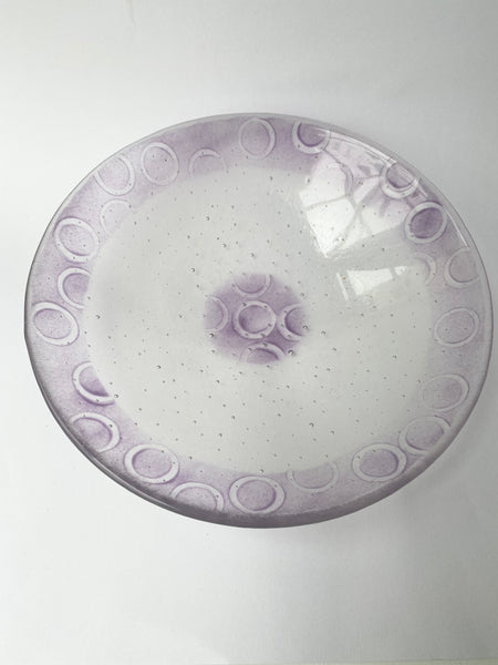 Clear & Violet Round Bowl