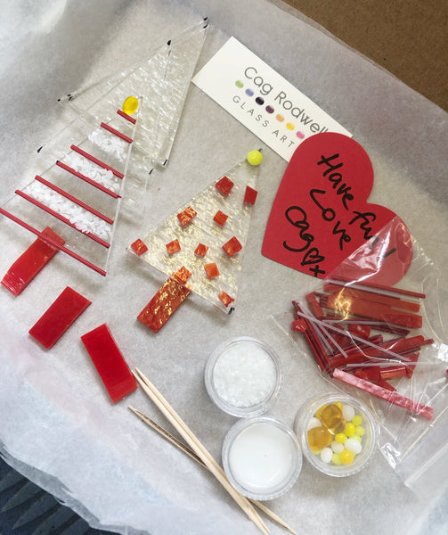 Make at Home Red and White Christmas Tree Kit