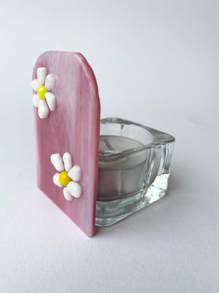 Pink Daisy Candle Holder