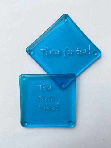 Turquoise Time for tea Coaster Set