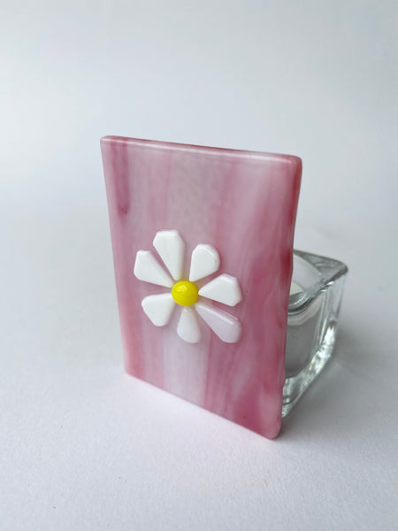 Pink Daisy Candle Holder